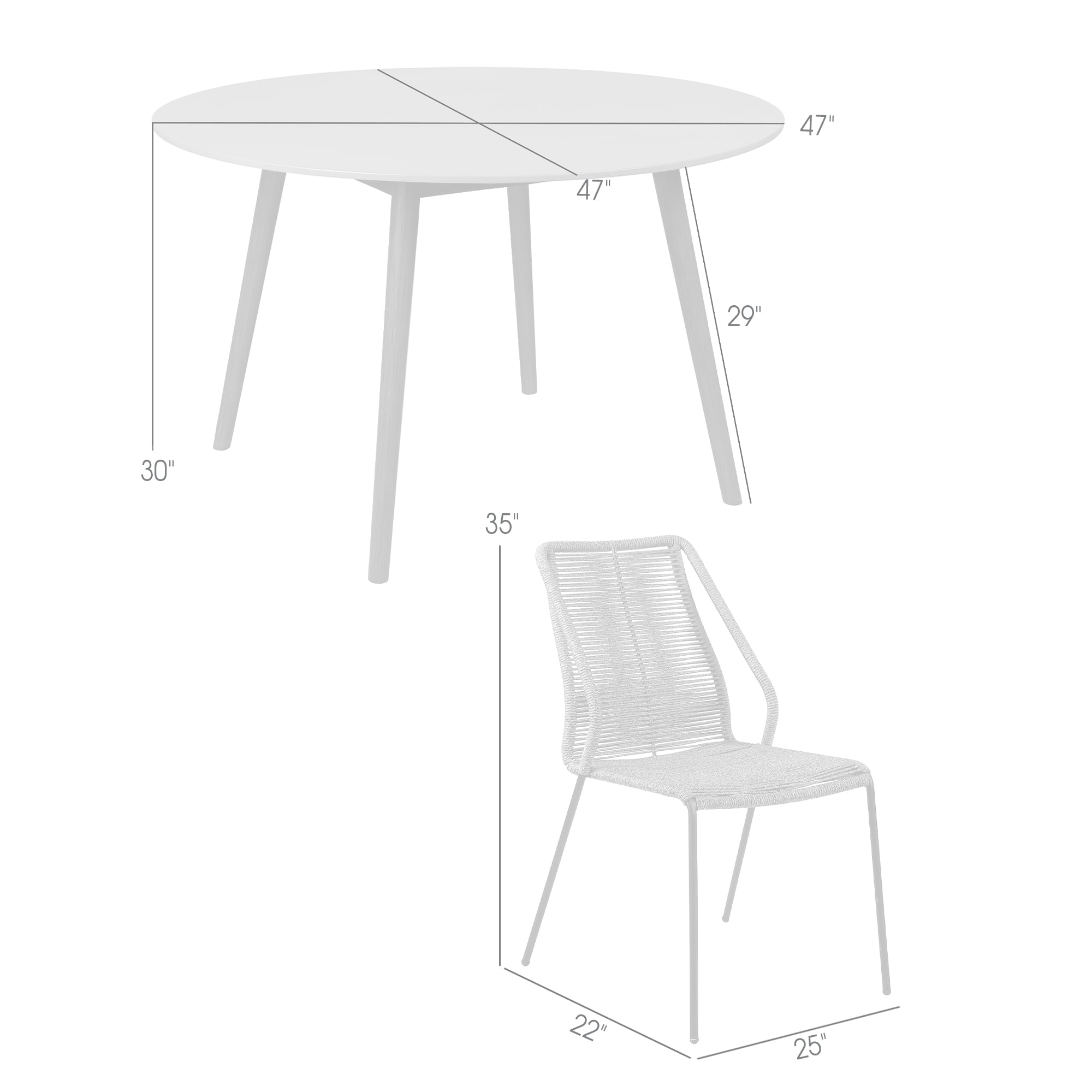 Armen Living Kylie / Clip 5-Piece Outdoor Dining Set