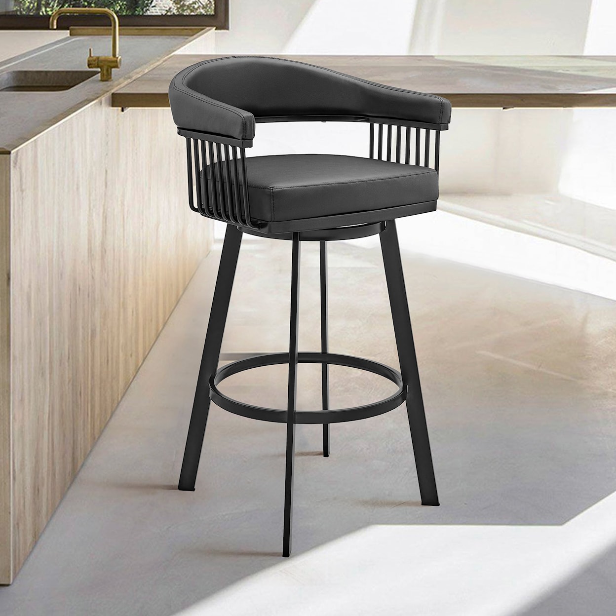 Armen Living Bronson Counter-Height Swivel Stool