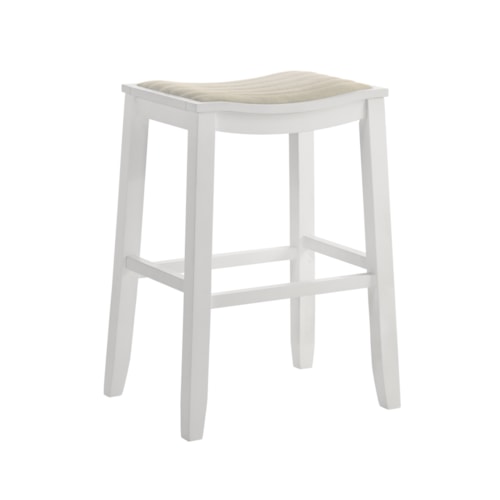 Casual Coastal Backless Barstool with Upholstered Seat