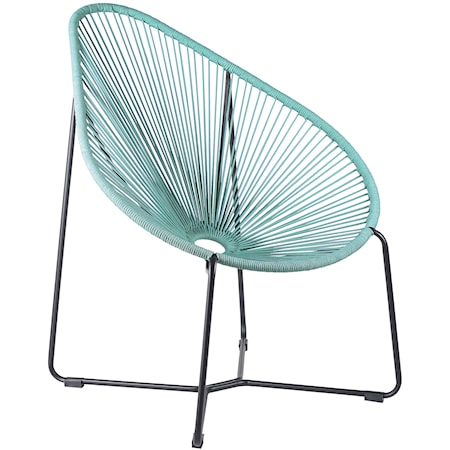 Casual Indoor/Outdoor Lounge Chair with Wasabi Rope