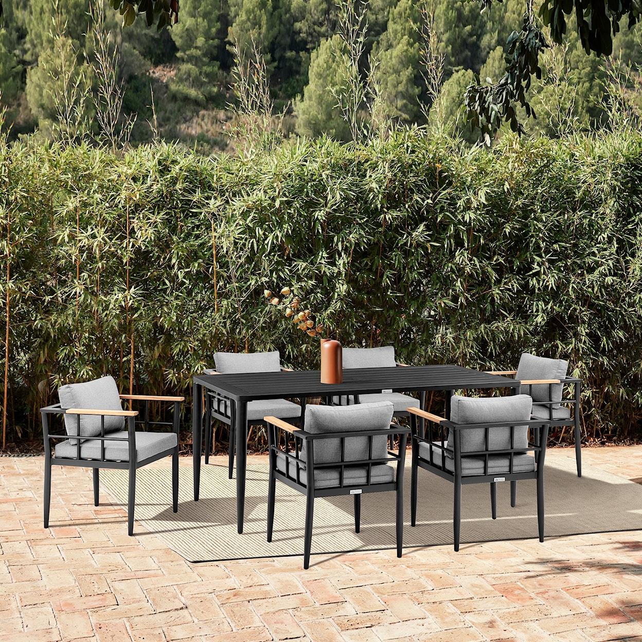 Armen Living Beowulf Set of 2 Outdoor Dining Chairs