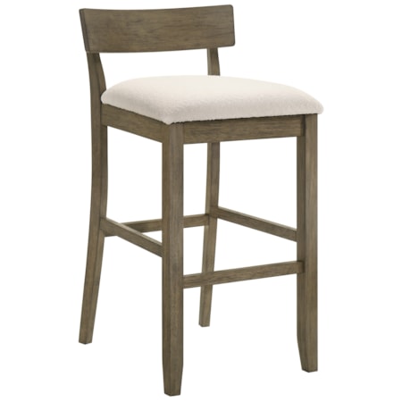 Upholstered Low-Back Fixed Barstool