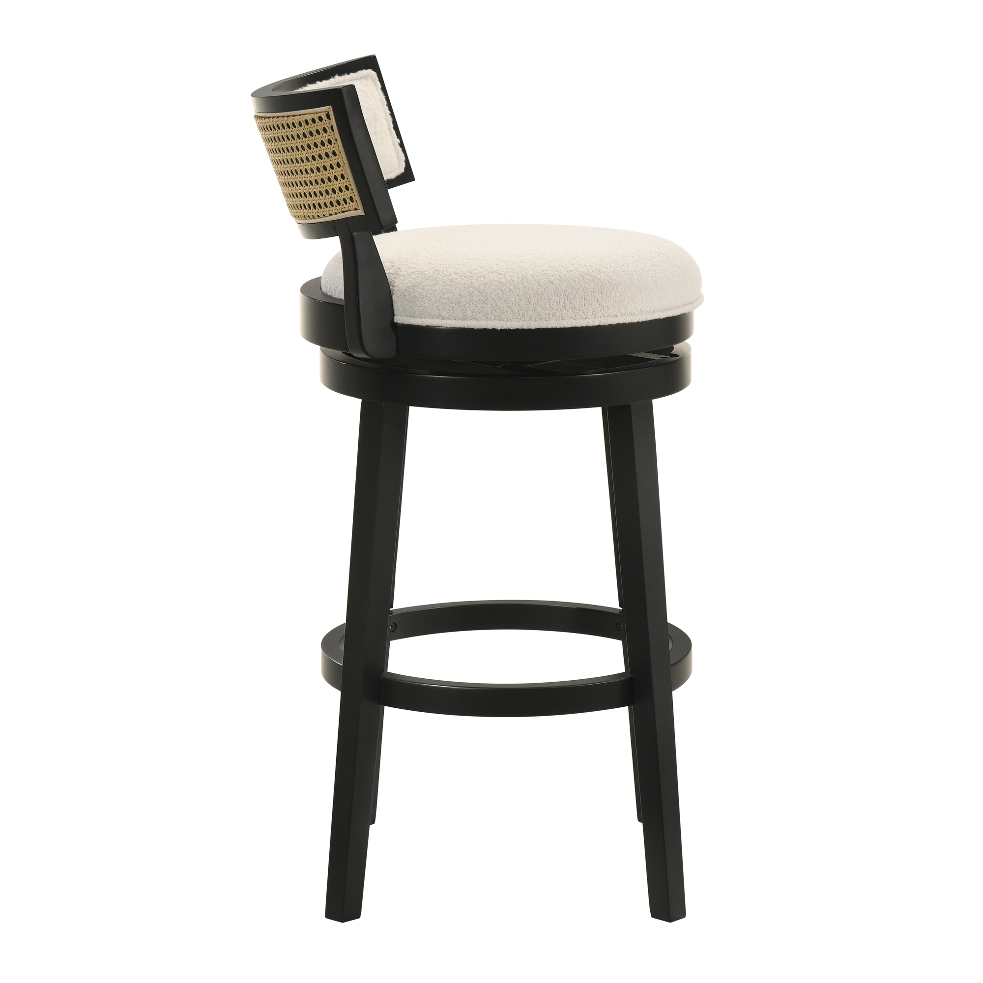 Armen Living Noely Upholstered Round Swivel Barstool
