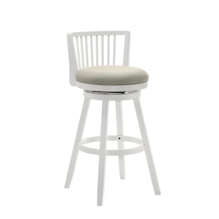 Uph. Spindle-Back Swivel Barstool