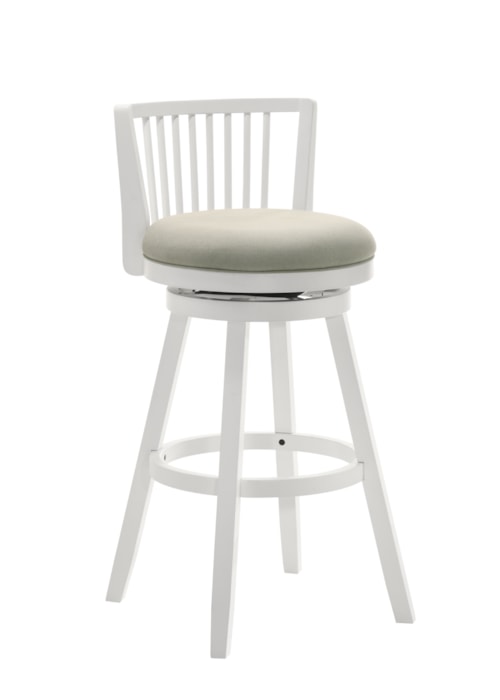 Modern Farmhouse Upholstered Spindle-Back Swivel Counter Stool