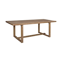 Contemporary Brown Outdoor Dining Table with U-Shape Legs