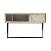 Farmhouse 1-Drawer Console Table in Natural Acacia Wood