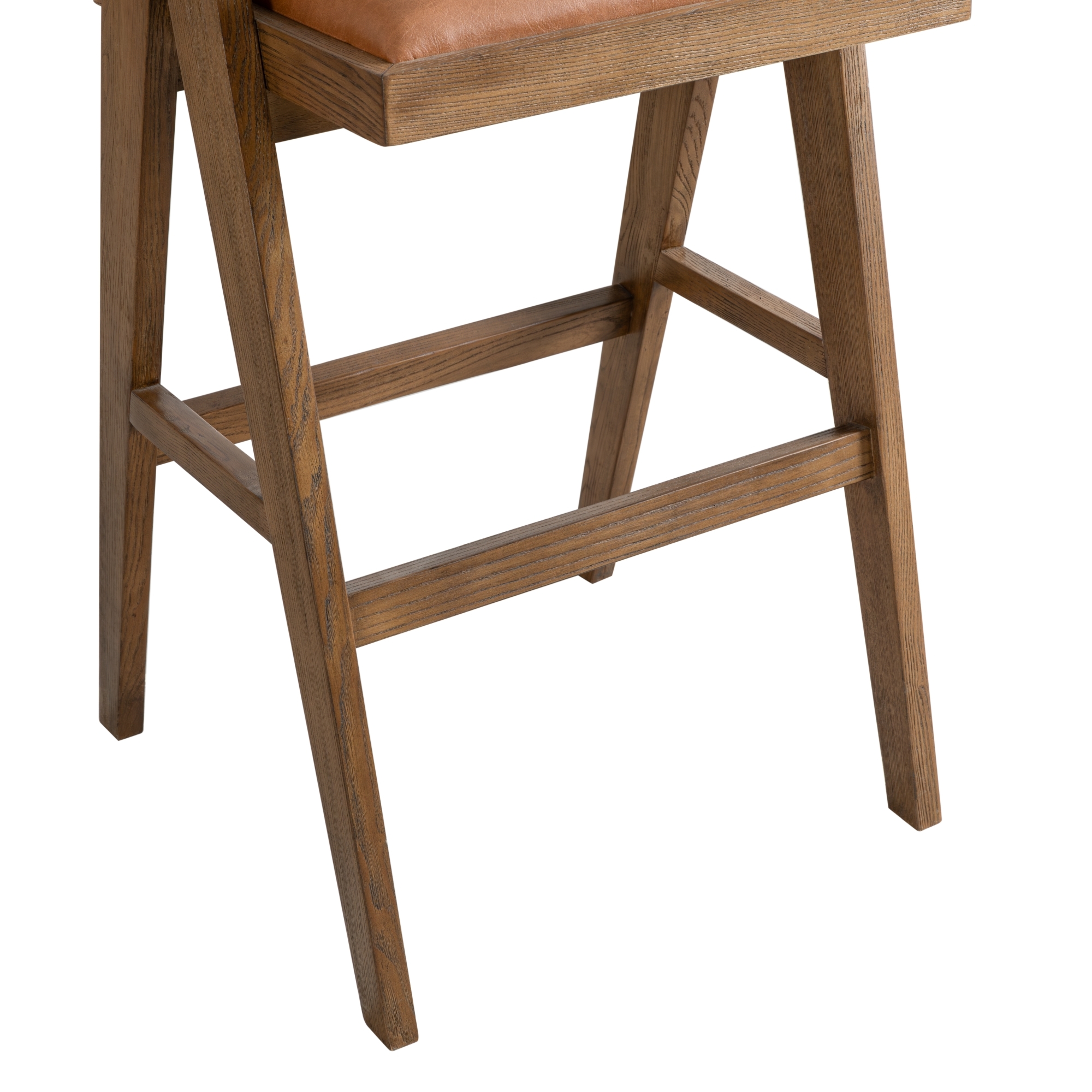 Armen Living Harley Woven-Back Barstool w/Upholstered Seat