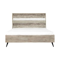King Platform Bed in Two Tone Acacia Wood