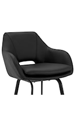 Armen Living Aura Contemporary Upholstered Swivel Bar Stool