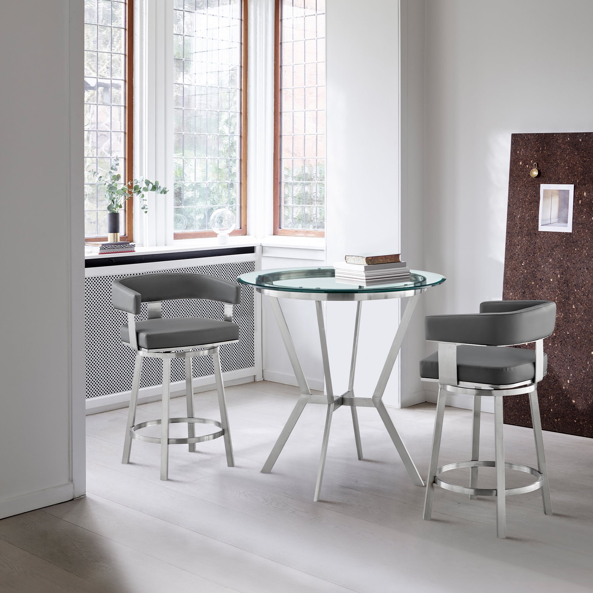 Armen Living Naomi & Lorin 3 PC Dining Set