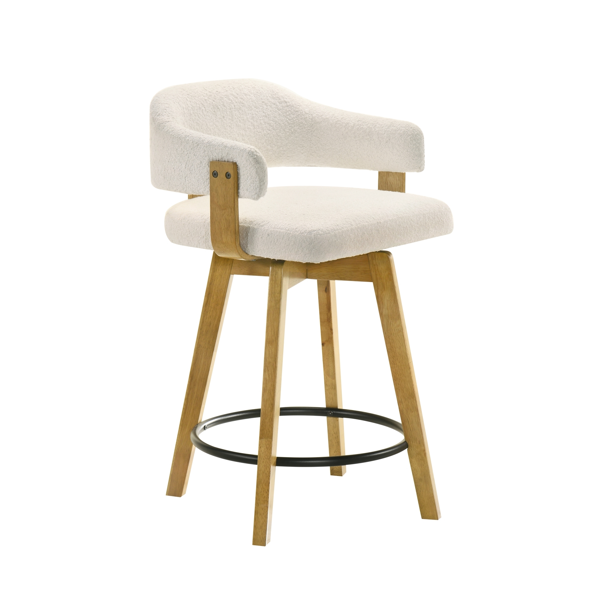 Upholstered Low-Back Counter Stool