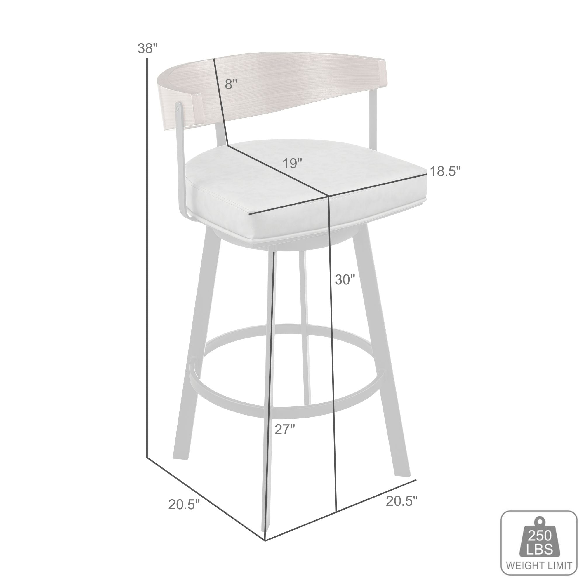 Armen Living Lacey 30" Swivel Barstool