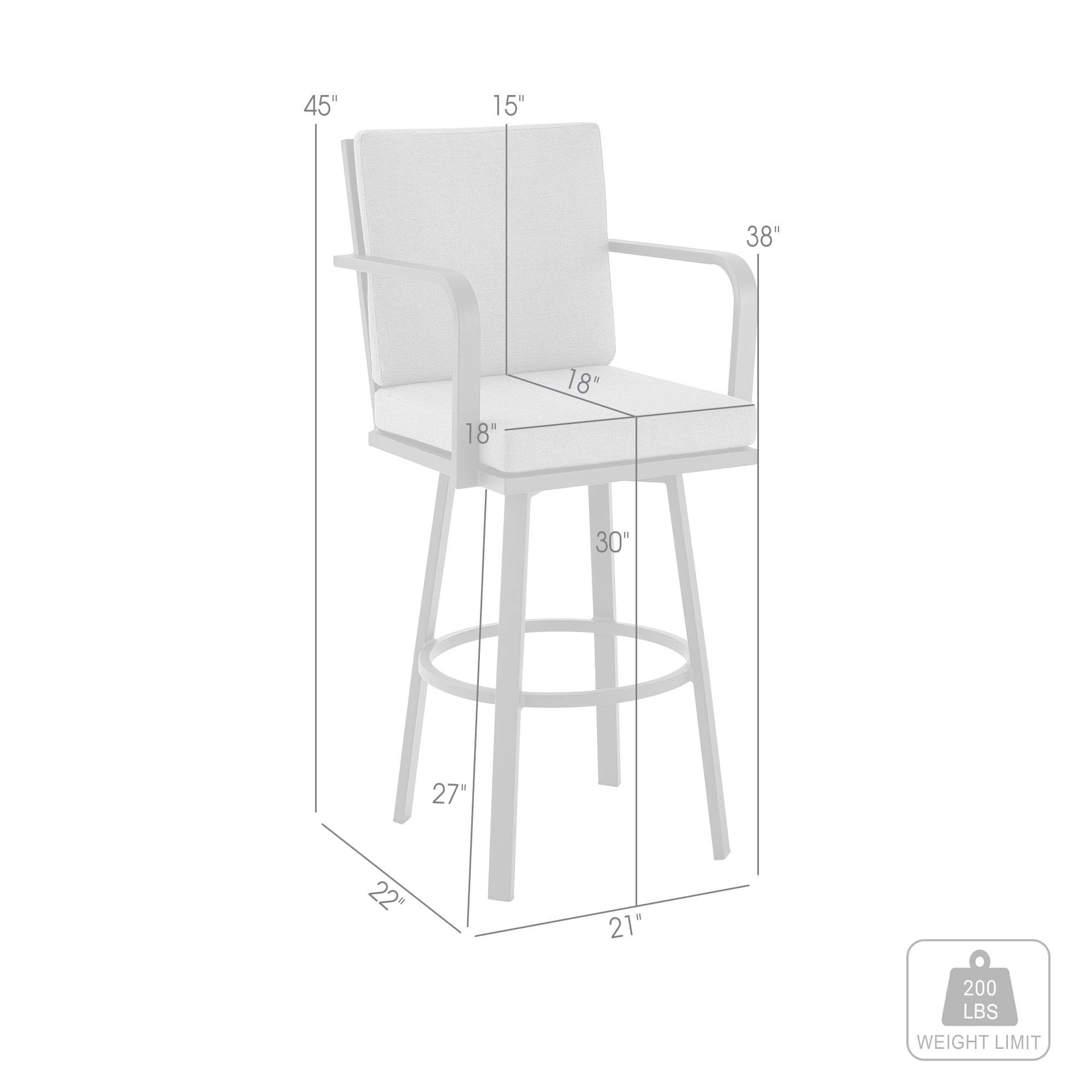 Armen Living Arnauld Outdoor 30" Barstool