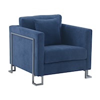 Contemporary Upholstered Chair with Brushed Stainless Steel Legs