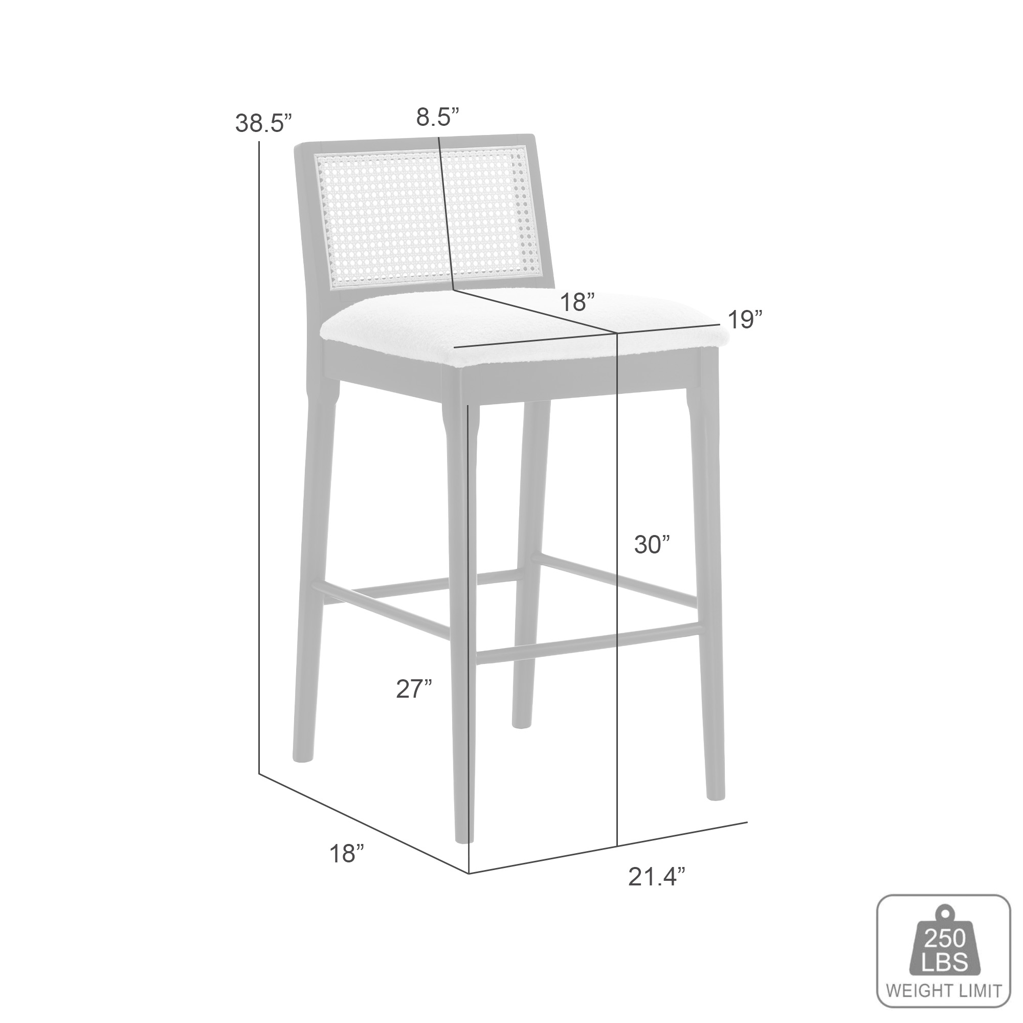 Armen Living Tobias Woven-Back Barstool