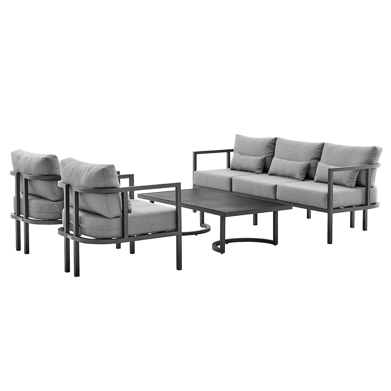 Armen Living Valentina Outdoor 4PC Conversation Set