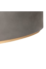 Armen Living Anais Contemporary Oval Concrete and Brass Coffee Table