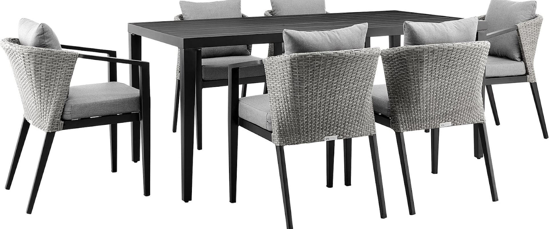Casual Outdoor Patio 7-Piece Dining Table Set 