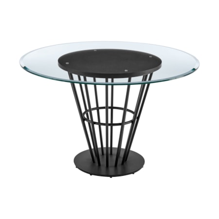 48&quot; Round Glass-Top Dining Table