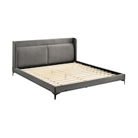 Contemporary King Upholstered Platform Bed