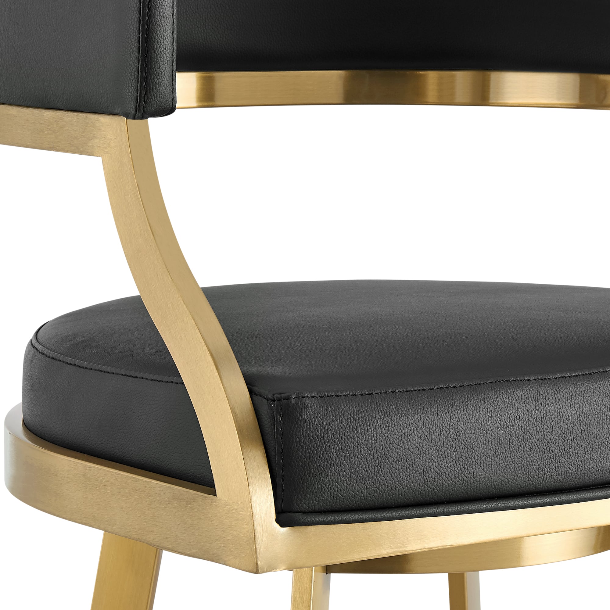 Armen Living Saturn Gold Stainless Steel Swivel Stool