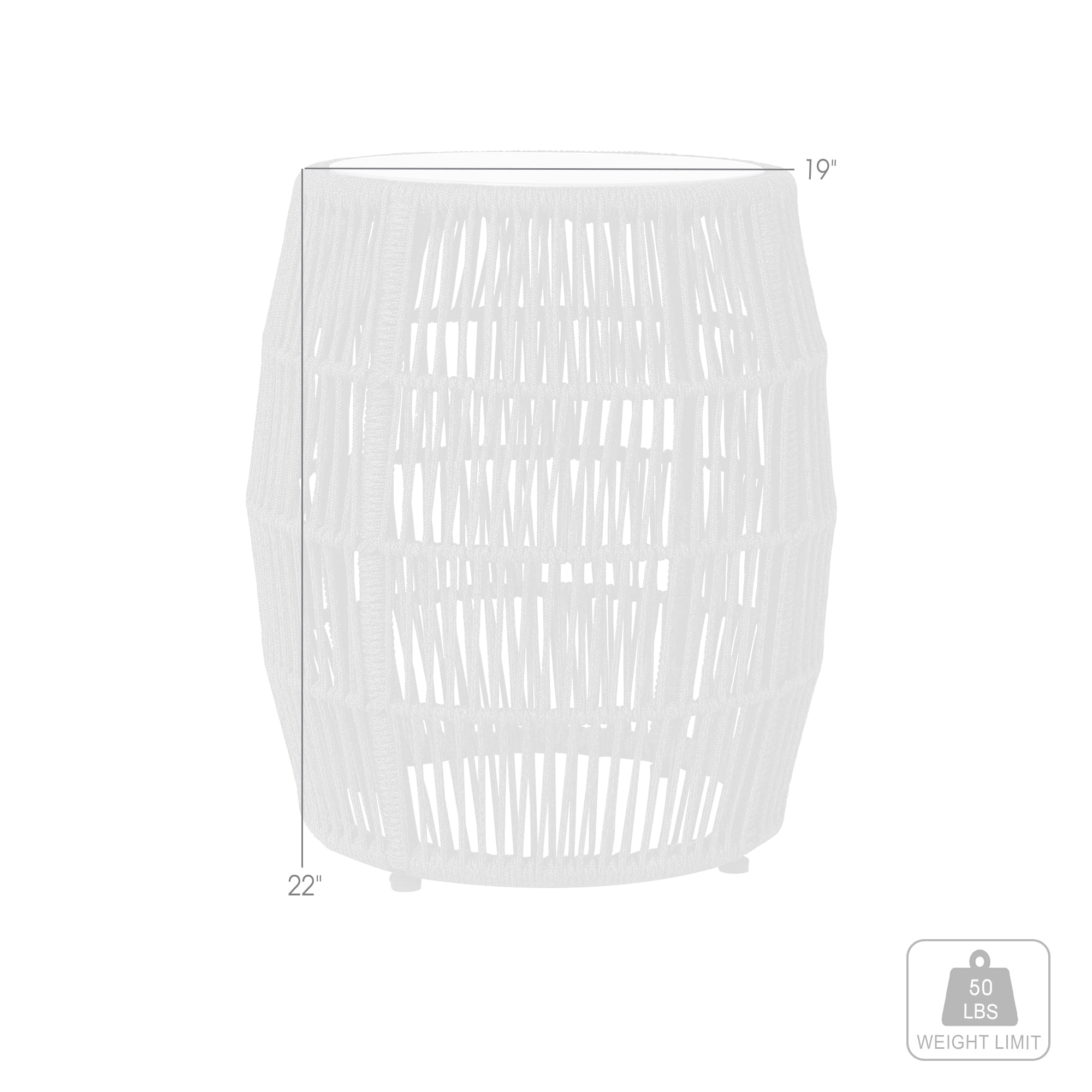 Armen Living Opus Outdoor Stool End Table