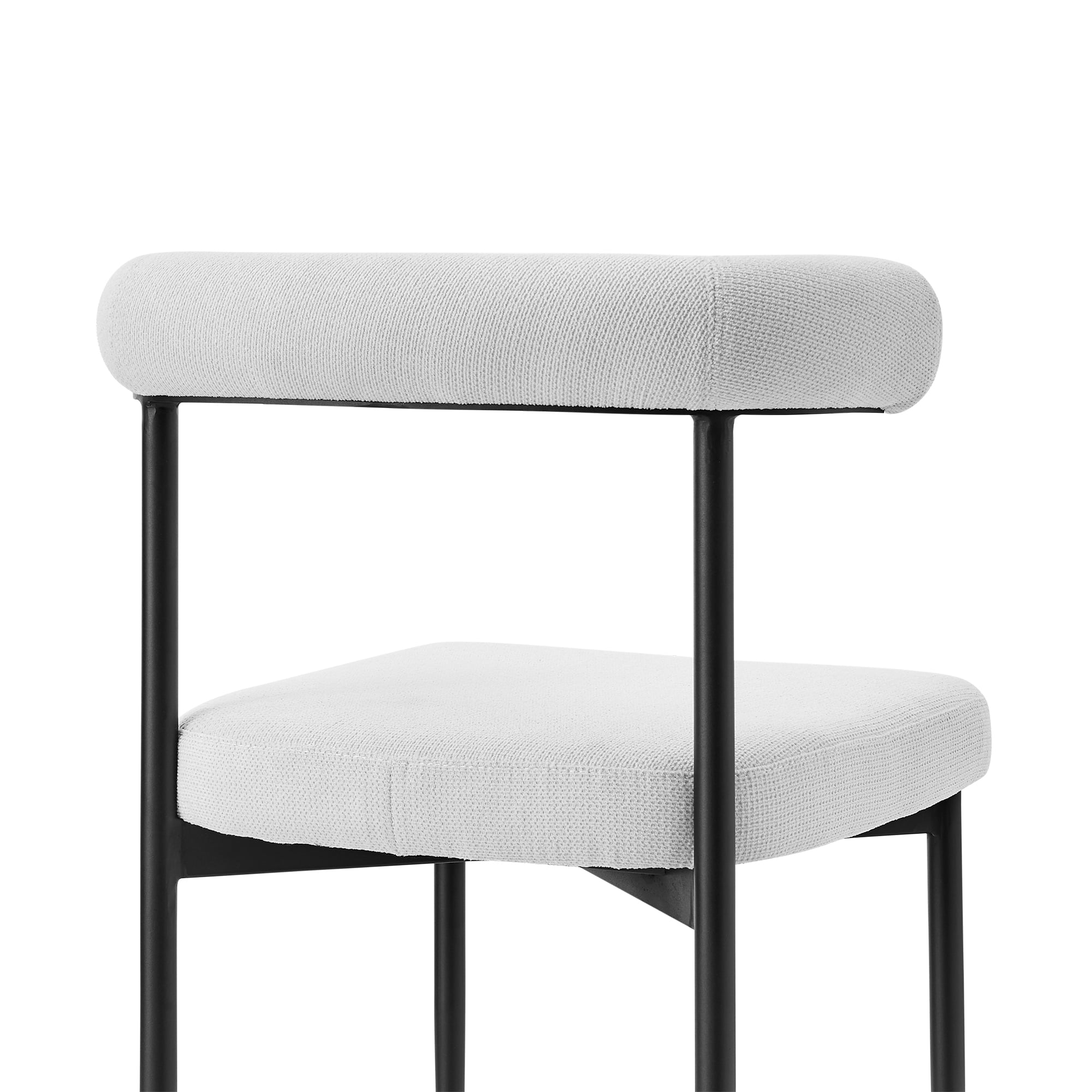 Metal Open-Back Upholstered Dining Chair