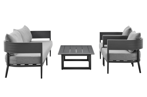 Contemporary Outdoor 4-Piece Chat Set