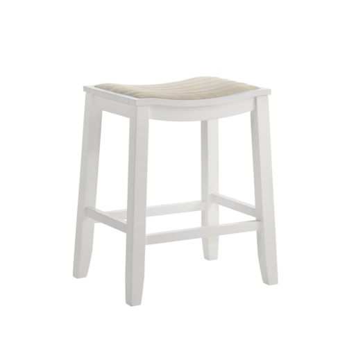 Casual Coastal Backless Counter Stool with Upholstered Seat