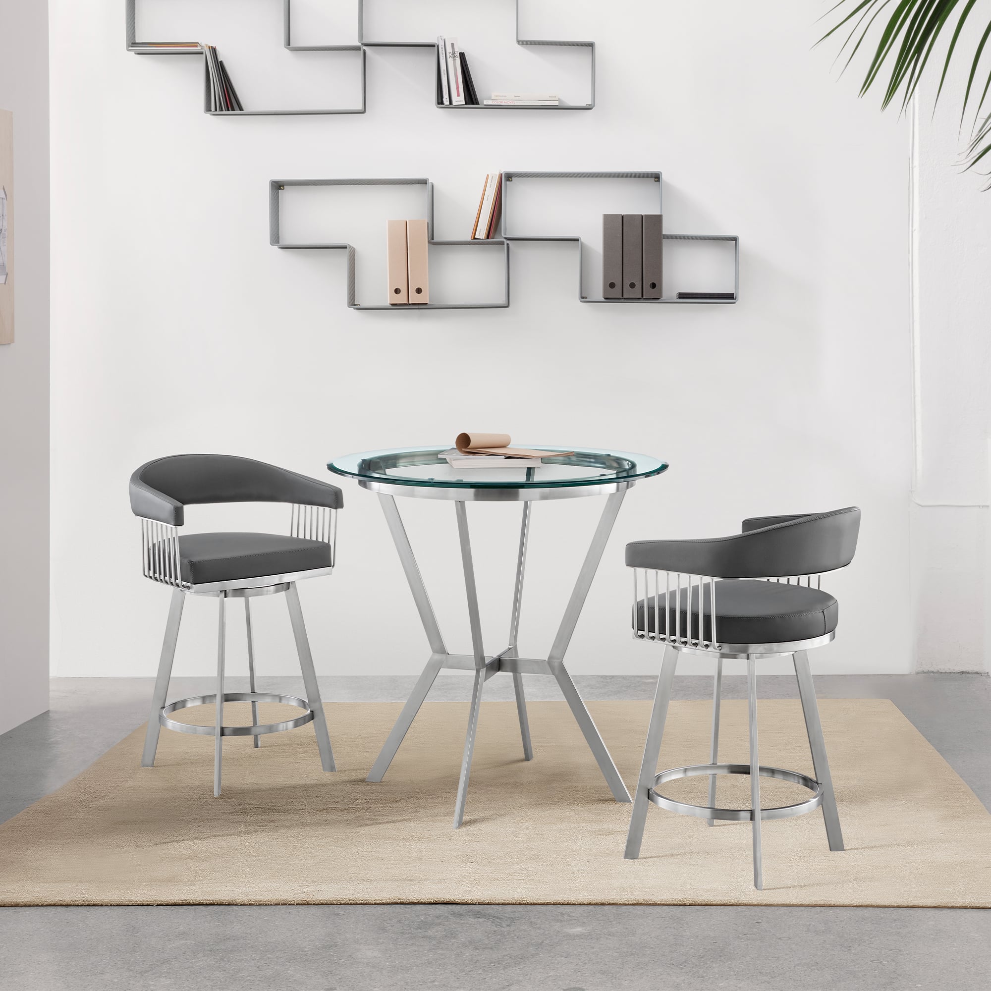 Armen Living Naomi & Chelsea 3 PC Dining Set