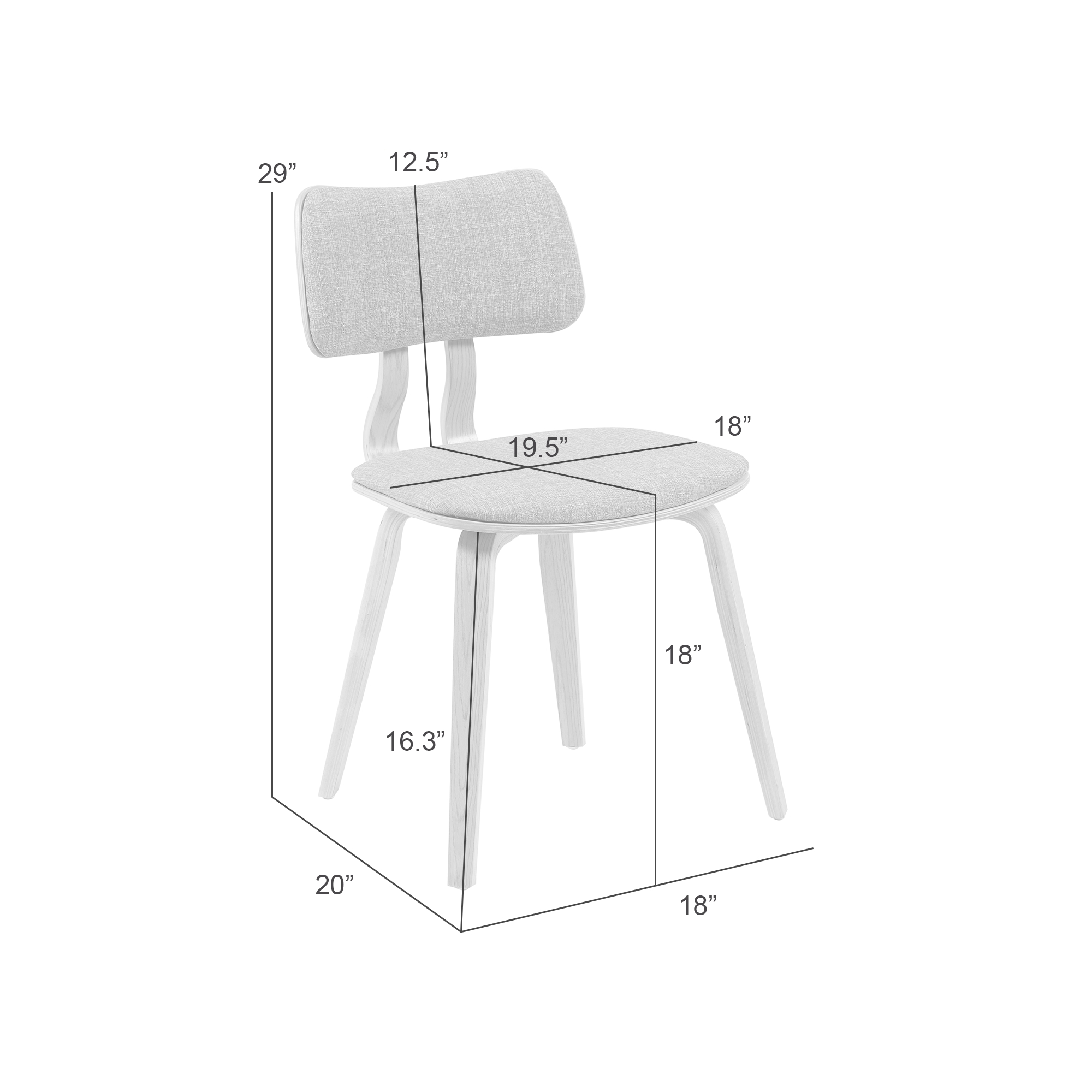 Armen Living Jaguar Upholstered Dining Side Chair