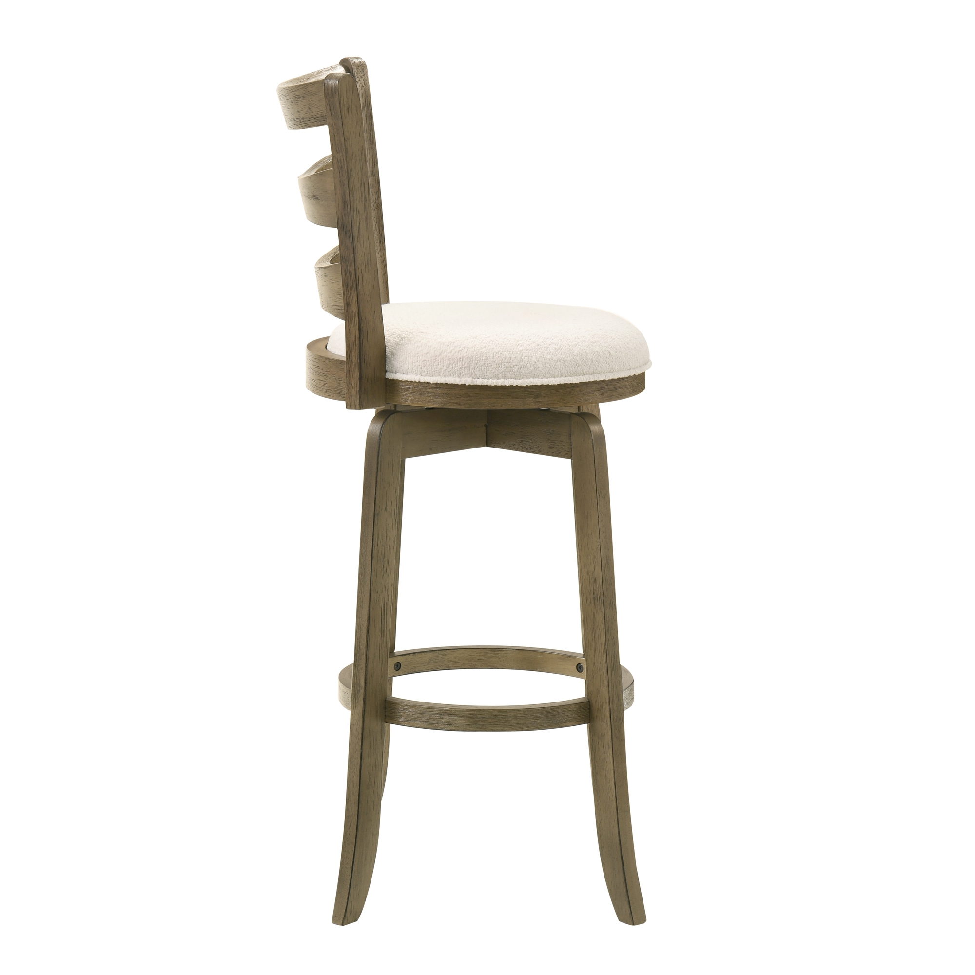 Armen Living Melindra Ladder-Back Upholstered Swivel Barstool