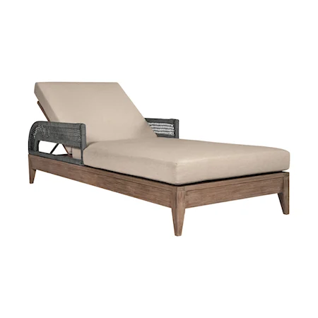 Contemporary Outdoor Chaise Lounge Chair with Rope Accent