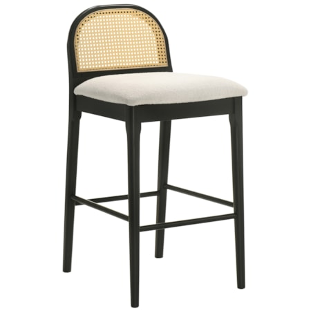 Rounded-Back Barstool w/Upholstered Seat