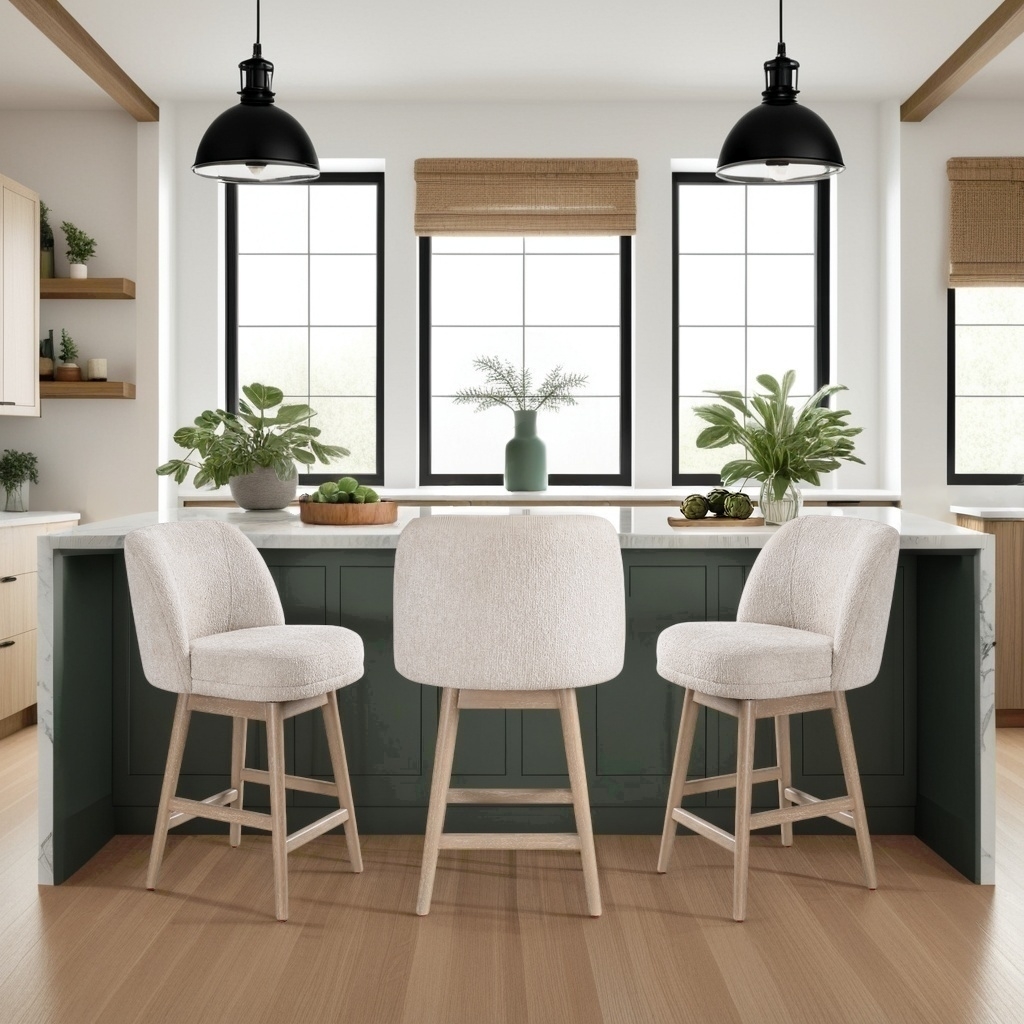 Armen Living Sadie Swivel Counter Stool - Thumbnail 3