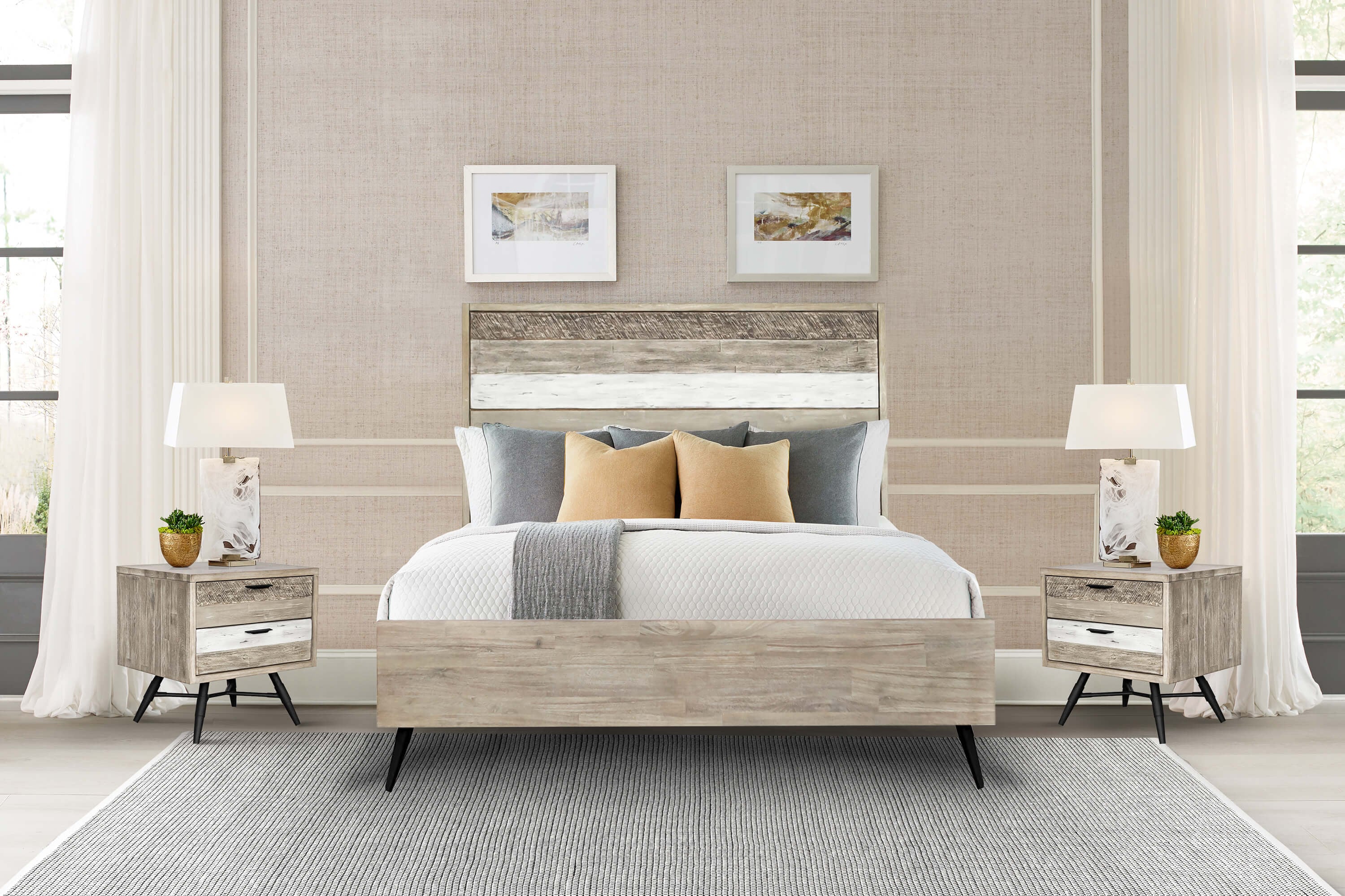 Armen Living Bridges 3pc Bedroom Set