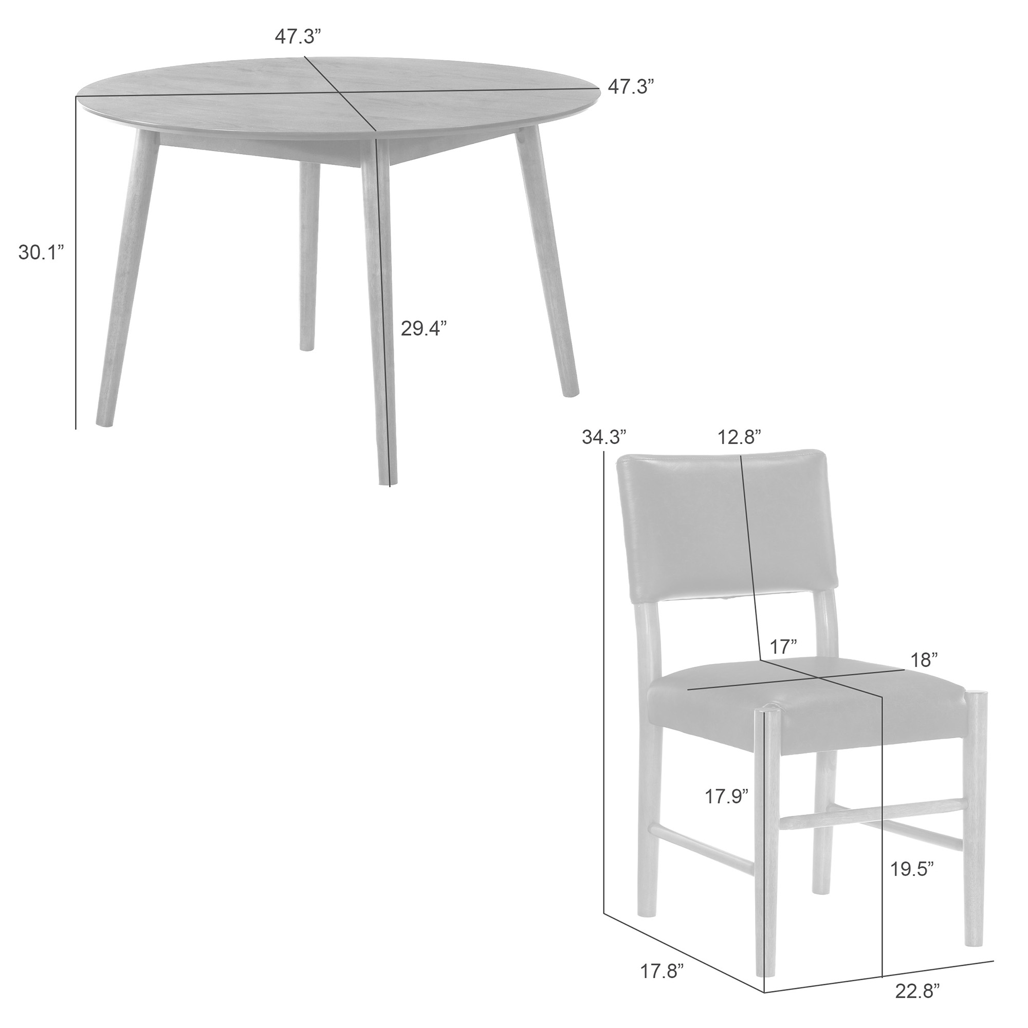 Armen Living Bennet 5-pc. Mid-Century Modern Dining Set