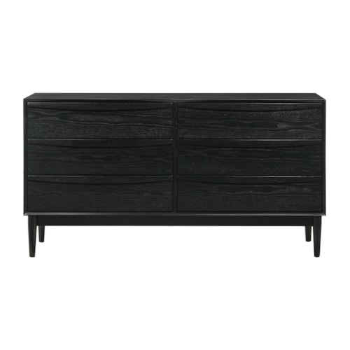 Contemporary 6-Drawer Wood Dresser