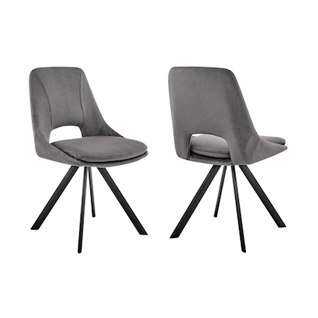 Set of 2 Contemporary Velvet Side Chairs