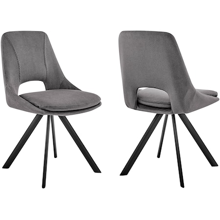 Set of 2 Contemporary Velvet Side Chairs