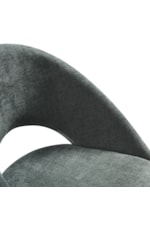 Armen Living Angelina Contemporary Fully-Upholstered Dining Chair with Curved Open Back