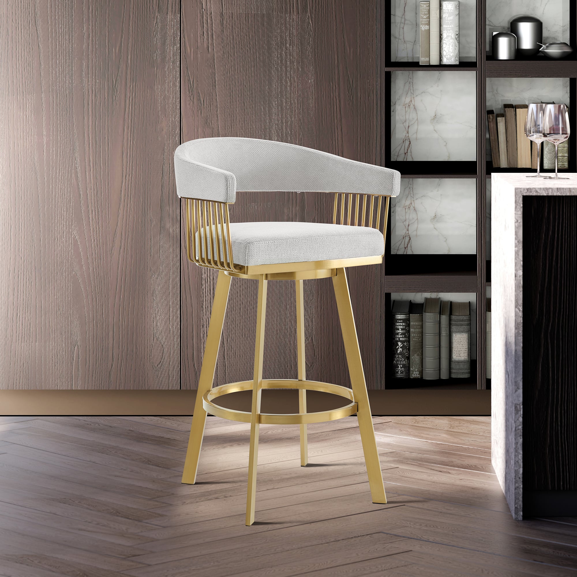 Armen Living Chelsea Counter Height Swivel Barstool