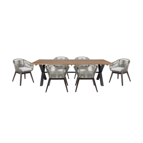 Contemporary 7 Piece Outdoor Dining Set