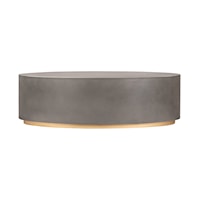 Contemporary Oval Concrete and Brass Coffee Table