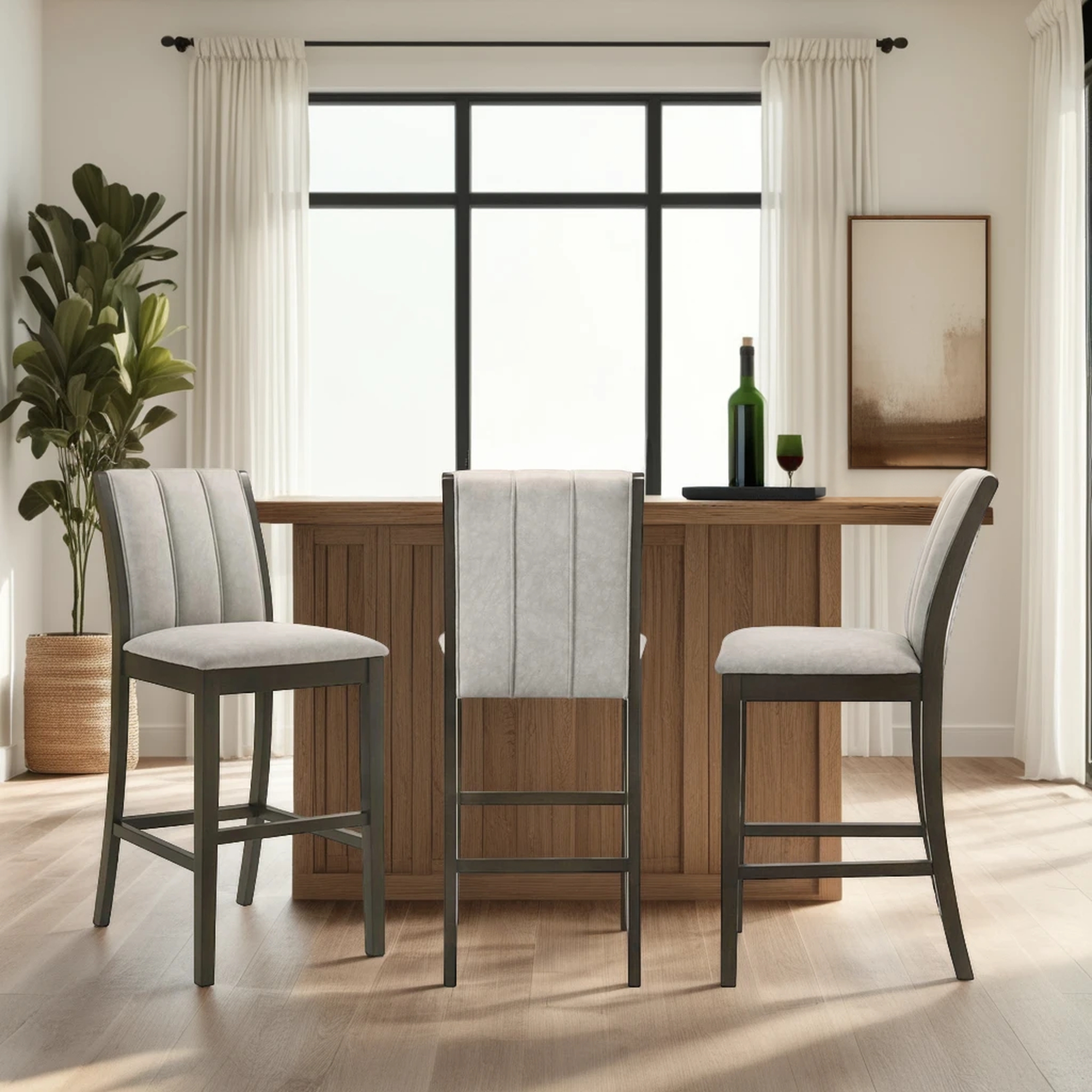 Armen Living Nolan Full-Back Upholstered Barstool