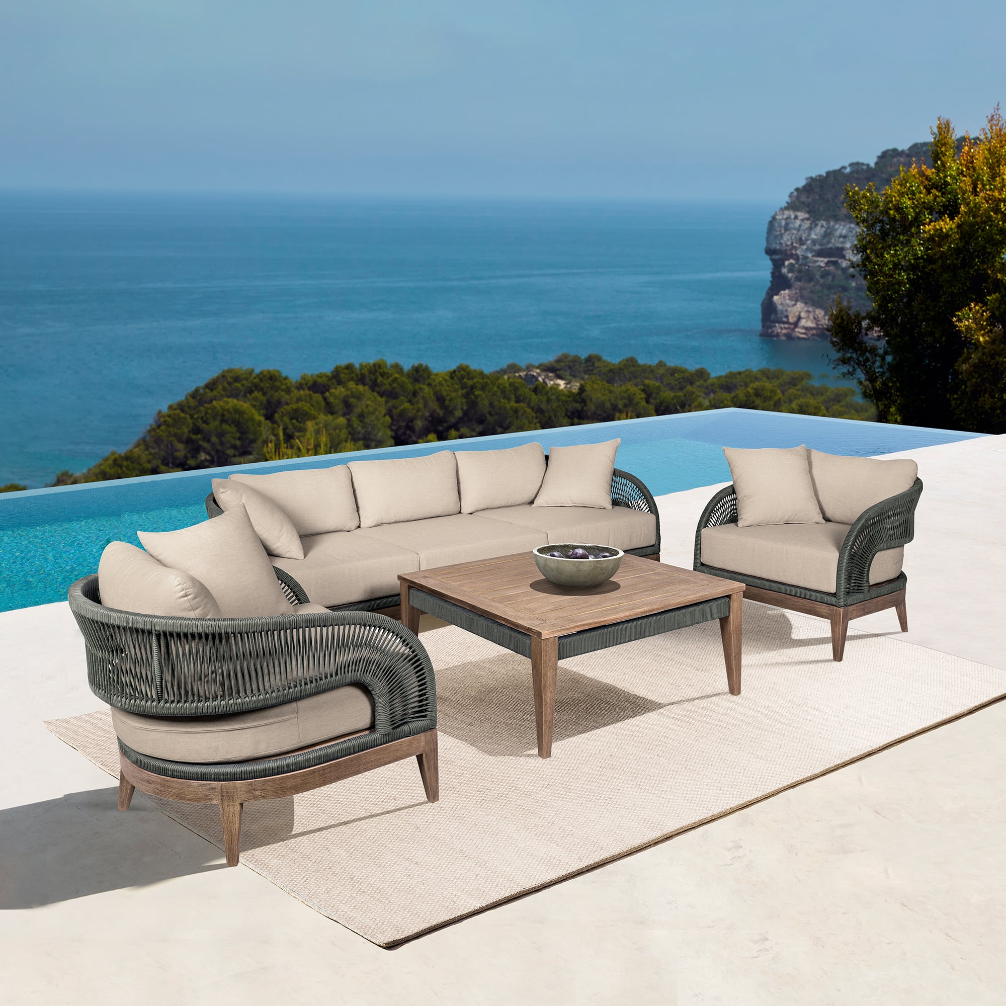 Armen Living Orbit Outdoor Sofa