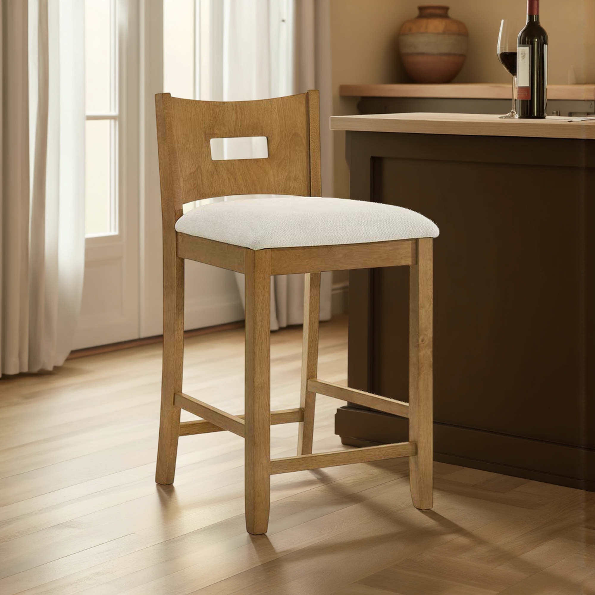 Armen Living Ren Upholstered Barstool