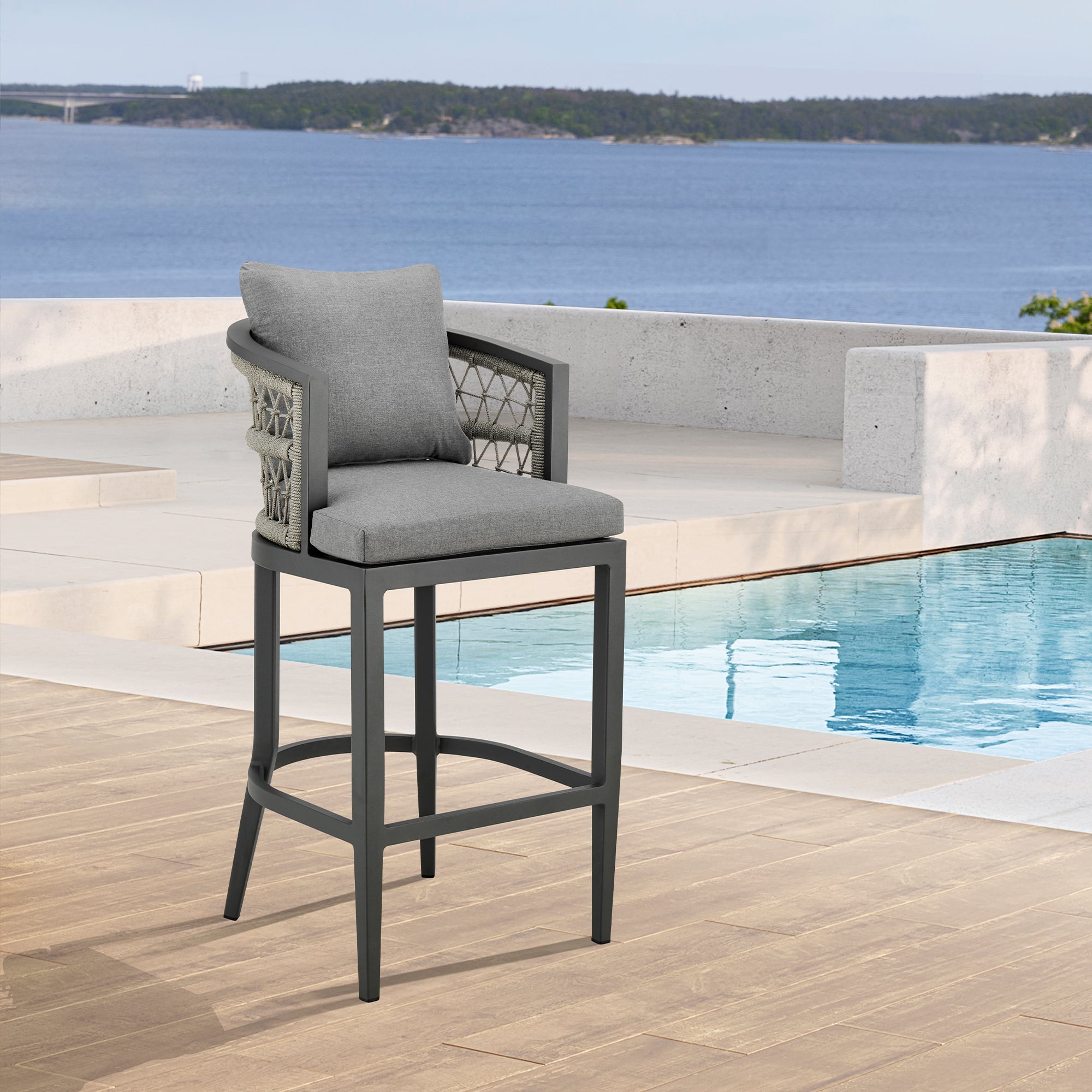 Armen Living Zella Outdoor Barstool