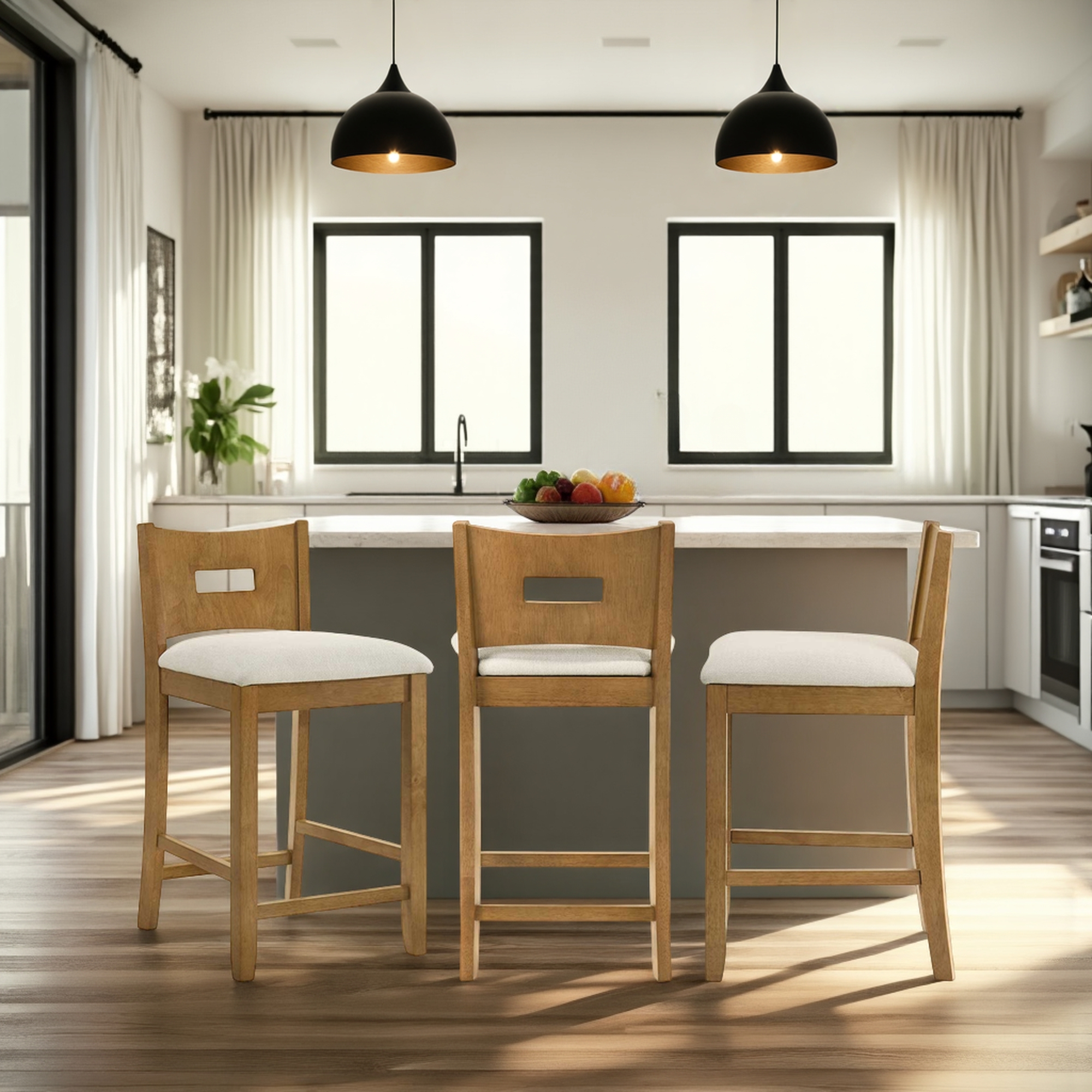 Armen Living Ren Upholstered Counter Stool